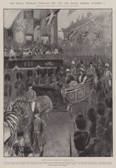 Le progrès royal à travers la ville et le sud de Londres, 25 octobre - Henry Charles Seppings Wright